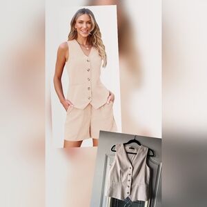 PRETTYGARDEN Women's V Neck Button Down Vest ~Size Small